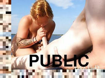 She Make My Dick Explode At Public Cliffs. Learning Exhibition - Beach Voyeur! Loudlovers