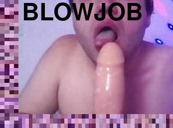 Boy sucking dildo again