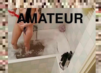 bagno, papà, magre, amatoriali, mammine-mature, giovanissime, videocamera, voyeur, doccia, paparini