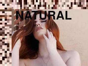 Redhead teen with small tits posed naked and exposed her hot and natural body