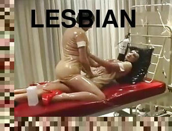 lesbiana, latex, masca, cauciuc