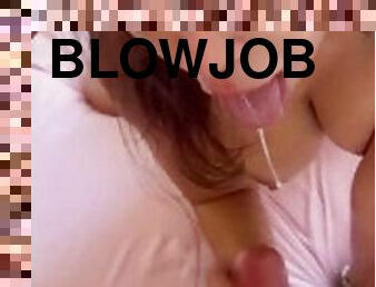 Erotic Sloppy Deepthroat Blowjob from Smoking hot housekeeper