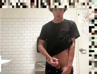 Gay Teen Model Masturbates Inside Targets Public Restroom!