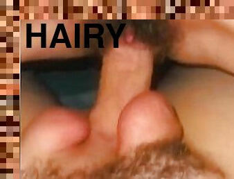 Dick slaps out of hot wet hairy pussy