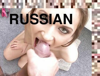 store-pupper, russisk, anal, cumshot, stor-pikk, deepthroat, pov, brunette