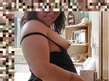 Chubby White Girl Strip Tease in Gradmas Bathroom during Family Dinner!!