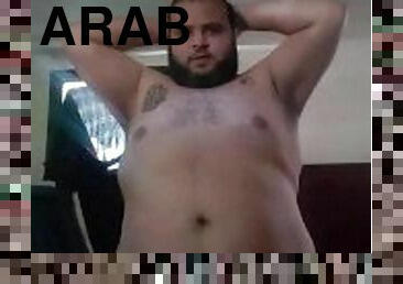 Short video of fat-arab playing with self lound breathing