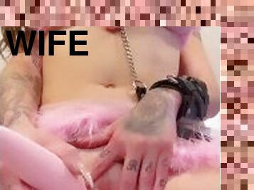 WiFeY PLAYS with her TOY till her PINK PUSSY & AssHoLE  is THROBBING