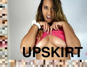 Denim Skirt Cant Hide Massive Latina Ass: Upskirt Dirty Talk - Selenaryan