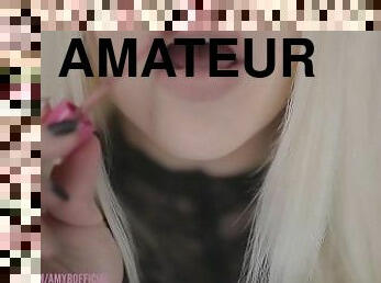 amateur, rubia, fetichista, a-solas