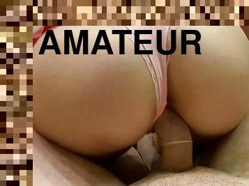 amatør, cumshot, truser, cum, kåt, blond, søt, riding, petite, massiv