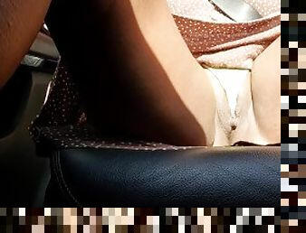 UBER Taxi UPSKIRT CANDID - Caught on CAMERA Under the Seat - Thong Slip Cameltoe View