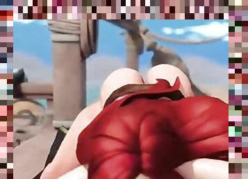 orgazmus, dögös-macák, anime, hentai, 3d