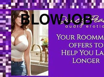 Your Roommate Offers to Help You Last Longer (with Blowjob Training)