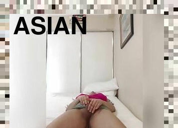 asiatisk, rumpe, store-pupper, onani, shemale, amatør, ladyboy, webkamera, pupper, alene