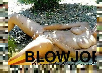 Blowjob!!! Discovered by the park keeper while masturbating
