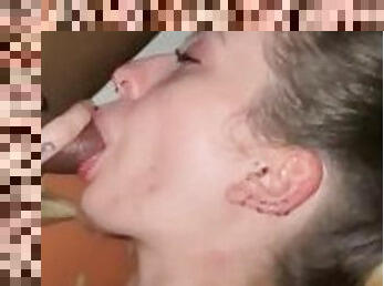 20 year old baby sitter deep throats BBC , sexiest Blowjob ever , 10/10