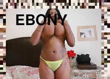 Breasty ebony mommy hot solo session