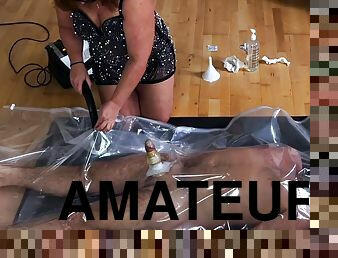 Mistress April In Dominatrix Restrained Sex Toy Slave