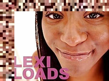 Ebony babe Lexi Loads eats white dong in POV