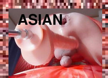 asiatisk, far, onani, transvestit, amatør, ladyboy, røvhul