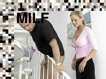 Blonde Milf Fucked On The Stairs