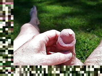 masturbation, utomhus, pissande, gay, sprut, kuk