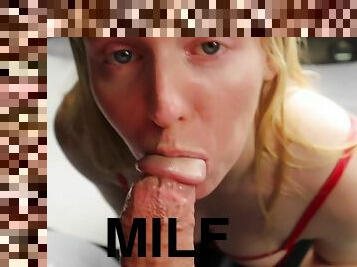 rumpe, stor-pikk, milf, pov, truser, blond