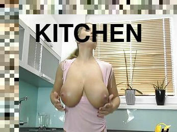 Milking To The Glass In Kitchen - Katerinahartlova