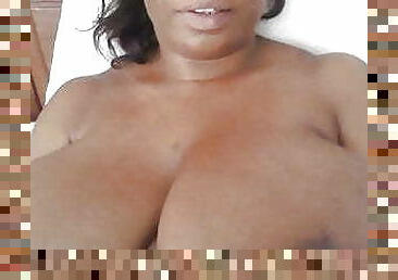 tetas-grandes, negra-ebony, consolador, africano