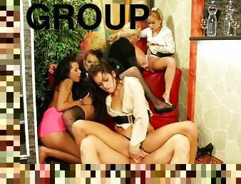Glamorous piss babes drenched in group