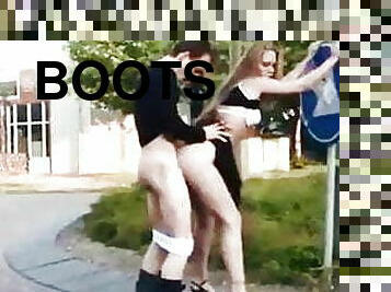 cuatro-patas, botas, tacones