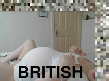 gravid, pov, blond, britisk, fetisj, alene