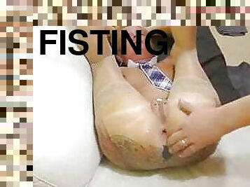 Fisting pussy and anal
