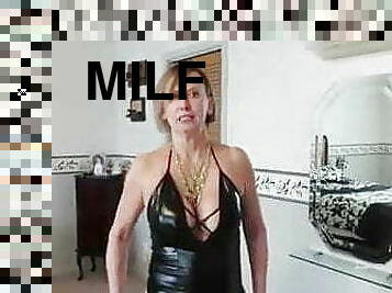 amatør, moden, milf, undertøj, latex