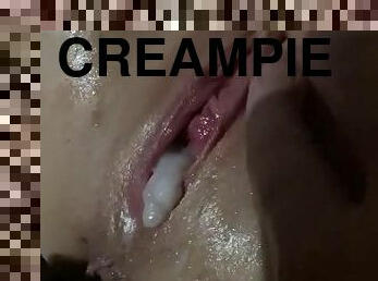 ekstrem, pussy, amatør, cumshot, creampie, ludder, pov, cum, hanrei, nærbilde