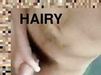 Hairy Latino cums