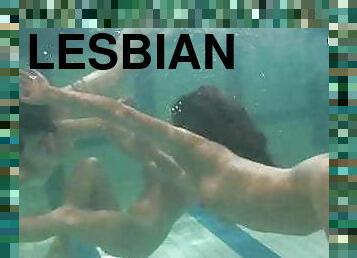 Ivetta and Katka and Barbara hot underwater lesbians