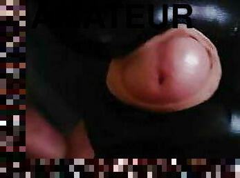 amateur, ejaculation-sur-le-corps, branlette, bdsm, point-de-vue, britannique, latex, cuir