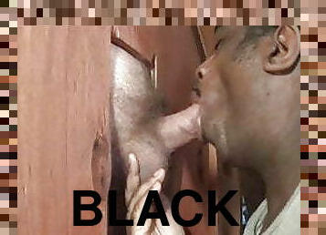 White Man Cums from sloppy head from gay big lipped black 2