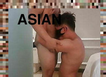 asien, nippel, blasen, homosexuell, wichsen, muskulös, twink