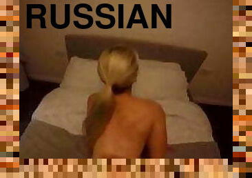 Sexy blonde Russian takes bbc doggystyle