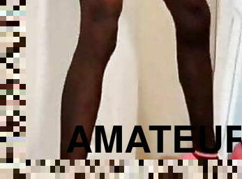 transexual, amateur, maduro, negra-ebony, polla-enorme, juguete, negra, medias, webcam, a-solas