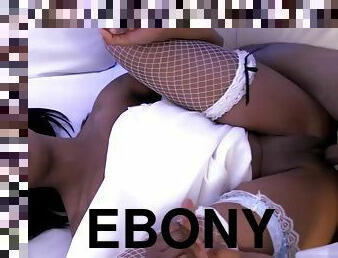 Ebony bride fucks her groom