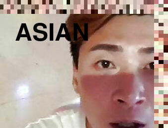 asiático, lesbiana, besando, webcam