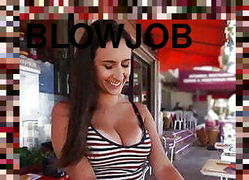 Cute waitress Ashley Adams drilled hard POV for facial tip