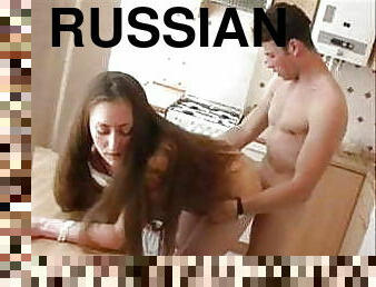Russian Mature Delights With Young Dude
