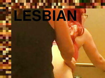 pantat, posisi-seks-doggy-style, lesbian-lesbian, amerika, berambut-cokelat