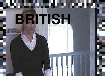 blond, britisk, spanking