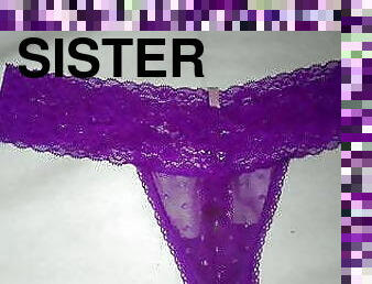 My Sisters Sparkly Purple Mesh Victorias Secret Thong 